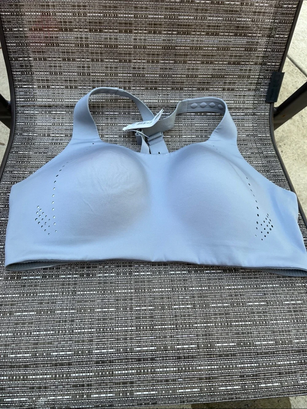lululemon athletica light blue seamless molded sports bra